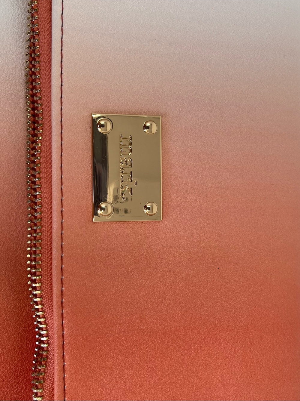Mark’s Fold-Over Clutch Bag in Ombre Coral and Cream - Designer Plaque - Picture 7 of 7